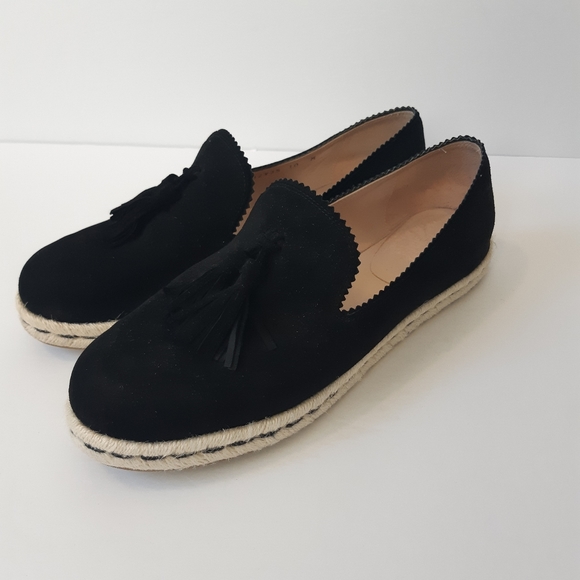 Stuart Weitzman Shoes - Stuart Weitzman Black Tassel Espadrille Loafer